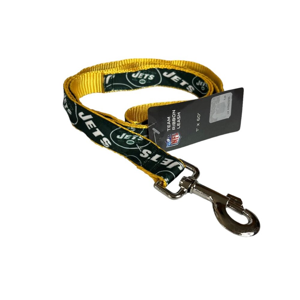 NFL Team Ribbon Dog Leash New York Jets Green Yellow 1' x 60"‎ New